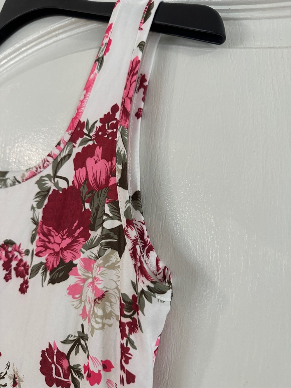 H&M White Midi Dress with Pink Floral Print - Picture 4 of 4